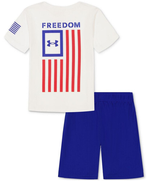 Toddler & Little Boys UA Freedom Flag Graphic T-Shirt & Shorts, 2 Piece Set
