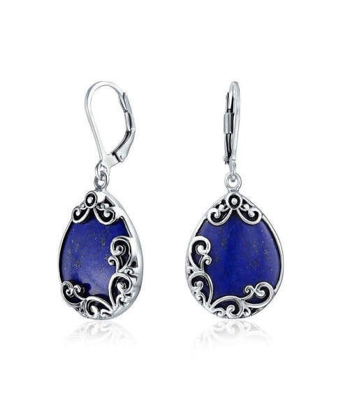Серьги Bling Jewelry Tear Filigree Blue Lapis Lazuli