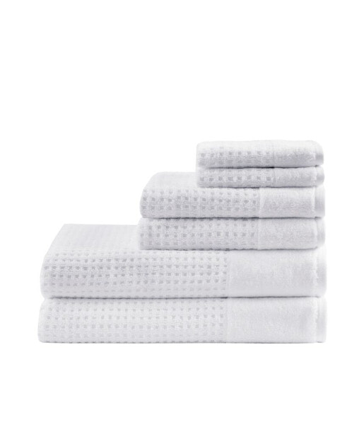 Spa Waffle Jacquard 600 GSM Combed Cotton 6-Pc. Towel Set