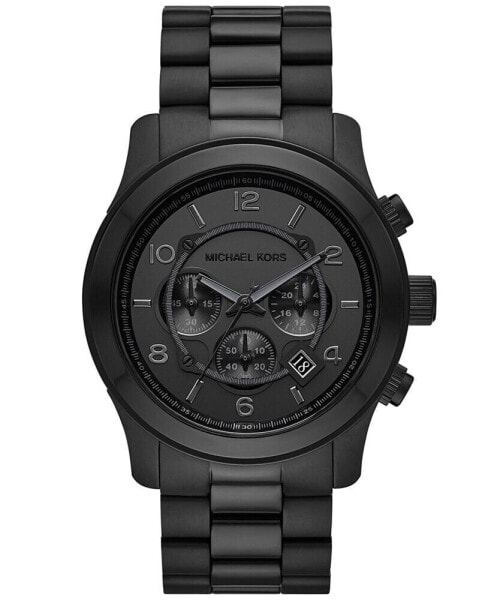 Unisex Runway Chronograph Black Stainless Steel Bracelet Watch, 45mm