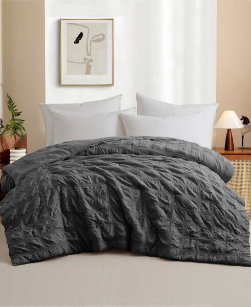 Crinkle Textured Down Alternative Comforter, Twin