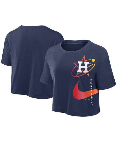 Women's Navy Houston Astros City Connect Performance Cropped T-Shirt