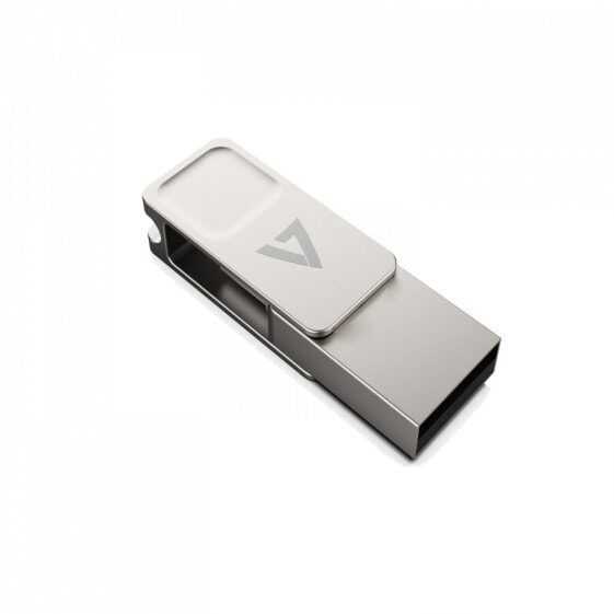 V7 VF364GTC - 64 GB - USB Type-A / USB Type-C - 3.2 Gen 1 (3.1 Gen 1) - 150 MB/s - Swivel - Silver