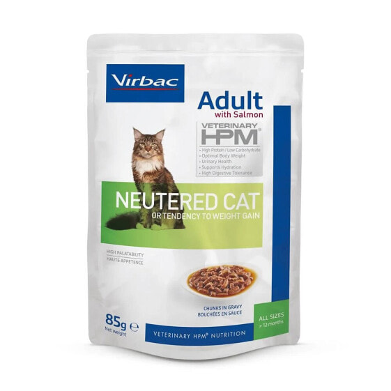 VIRBAC HPM Adult Neutered Salmon Sauce 85g Cat Snack 12 Units