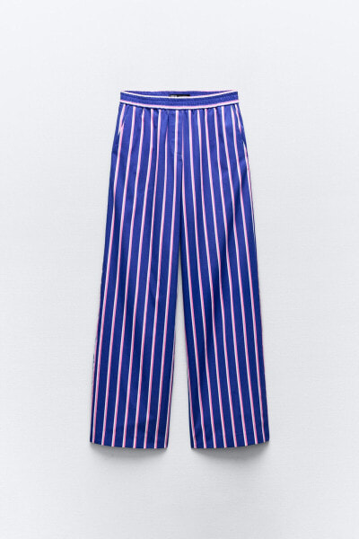 Straight fit striped trousers