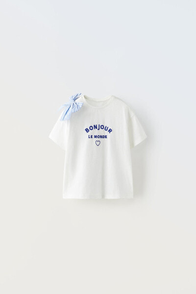 T-shirt with contrast bow