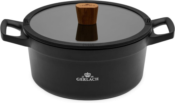 Gerlach Natural Ceramic Cooking Pot Induction Pot Cookware Suitable for Induction Cookers 28 cm