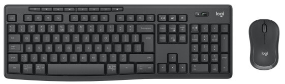 Logitech MK370 Combo for Business - Full-size (100%) - RF Wireless + Bluetooth - Membrane - QWERTY - Graphite - Mouse included