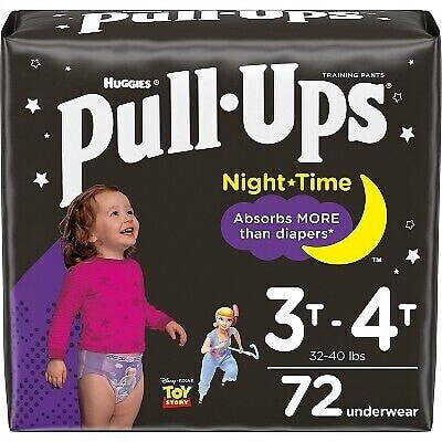 Pull-Ups Girls' Night-Time Training Pants - 3T-4T - 72ct