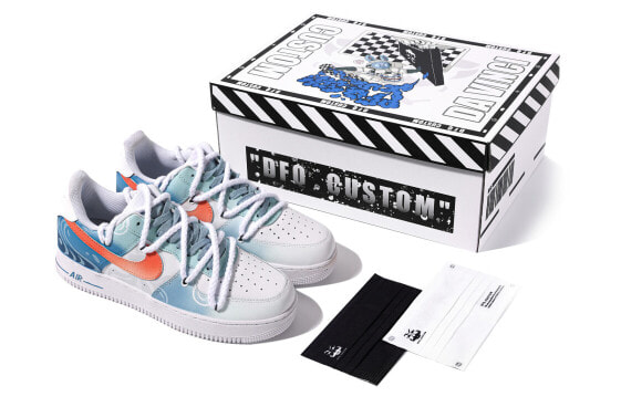 Кроссовки Nike Air Force White Blue Gradient