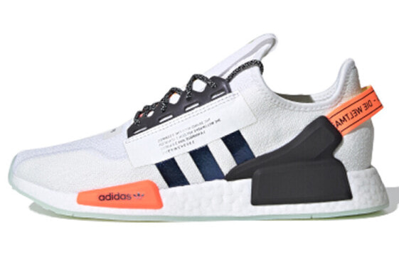 Кроссовки adidas Originals NMD_R1 V2 Бело-голубой-оранжевый