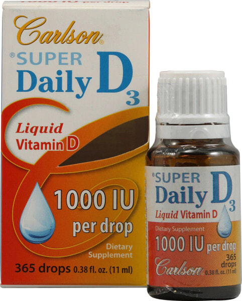 Carlson Super Daily D3 Liquid -- Витамин Д в жидком виде 1000 МЕ --11 мл