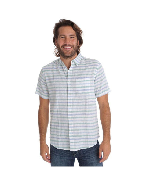 Рубашка мужская PX в полоску из льна и хлопка