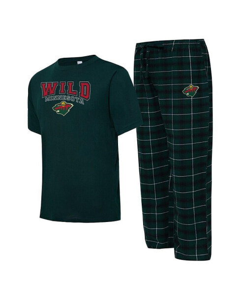 Men's Green, Black Minnesota Wild Arctic T-shirt and Pajama Pants Sleep Set