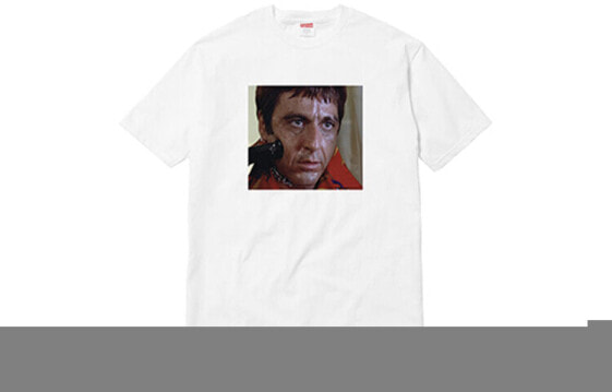 Supreme FW17 x Scarface Shower Tee White 联名款 疤面煞星短袖T恤 男女同款 白色 送礼推荐 / Футболка Supreme FW17 x SS18-217