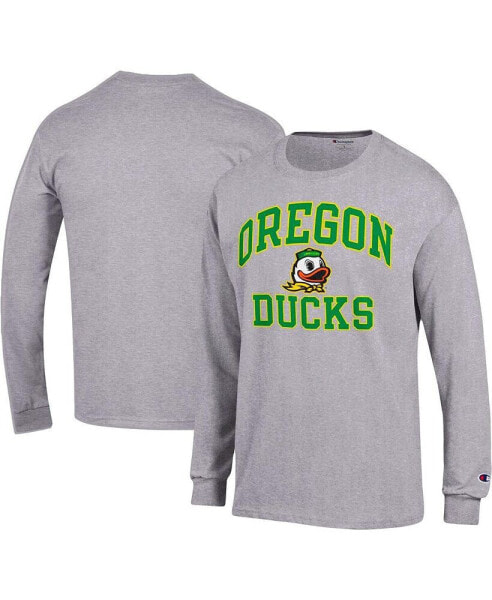 Men's Heather Gray Oregon Ducks High Motor Long Sleeve T-shirt