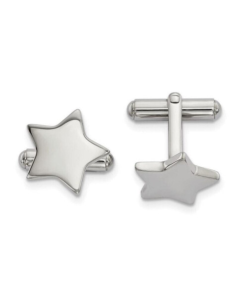 Stainless Steel Polished Star Cufflinks