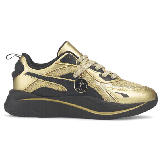 Puma Baby Phat X RsCurve Metallic Lace Up Womens Gold Sneakers Casual Shoes 384