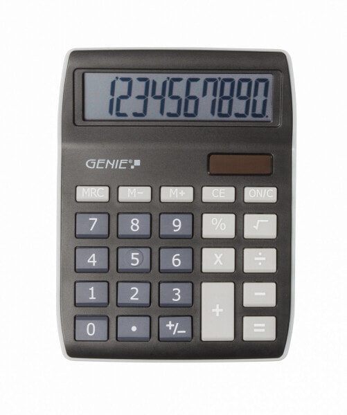 Genie 840 BK - Desktop - Display - 10 digits - Display tilting - Battery/Solar - Black - Grey