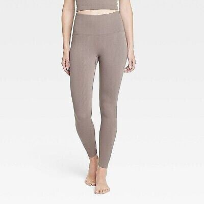 Women's Seamless High-Rise Rib Leggings - All In Motion Taupe M