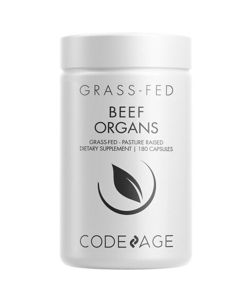 Grass-Fed Beef Organs Pasture-Raised, Non-Defatted Supplement, Freeze-Dried - 180ct