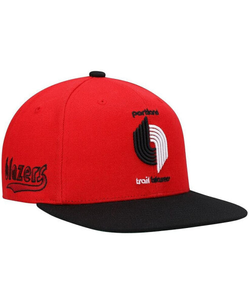 Men's Red and Black Portland Trail Blazers Hardwood Classics Snapback Hat