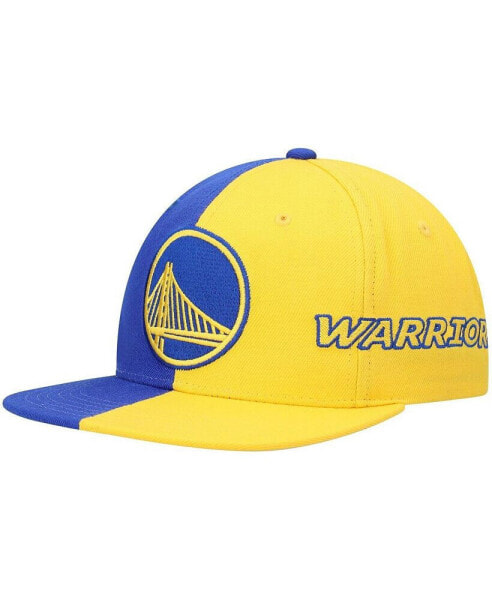 Men's Royal and Gold Golden State Warriors Team Half and Half Snapback Hat