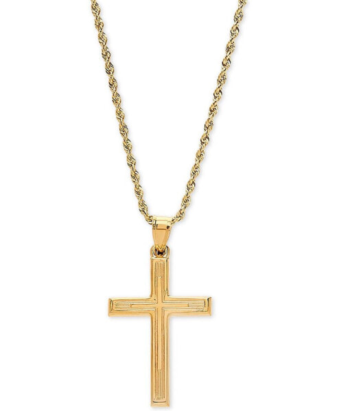 Подвеска Italian Gold Engraved Cross 20 14k Gold