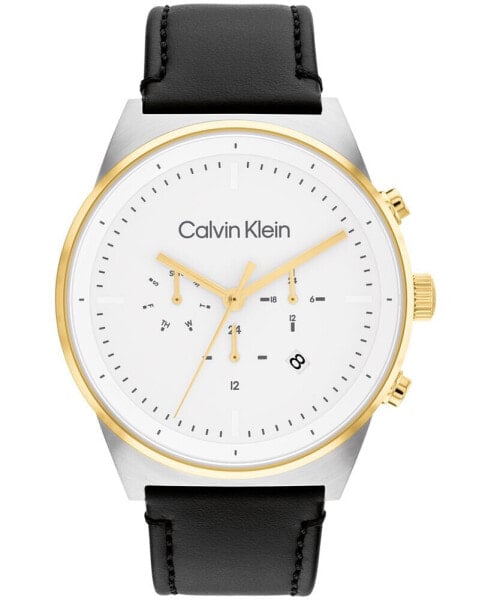 Часы Calvin Klein Black Leather 44mm