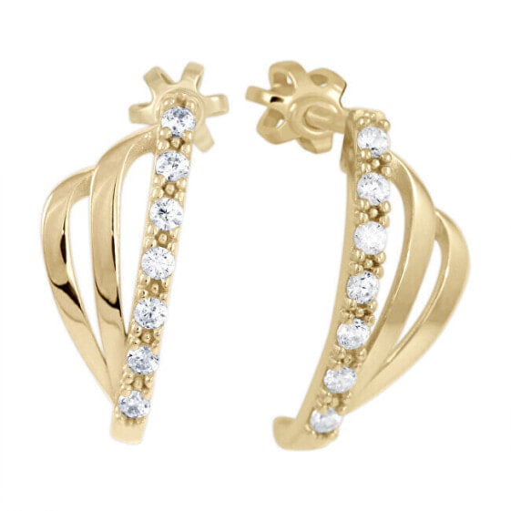 Original yellow gold earrings with zircons 239 001 01219