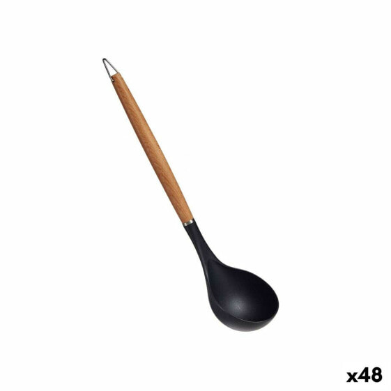 Половник из черного нейлона Kinvara Ladle деревянный бук 8 х 3 х 32,5 см (48 штук)