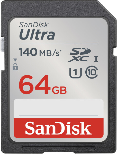 SanDisk Ultra - 64 GB - SDXC - Class 10 - UHS-I - 120 MB/s - Class 1 (U1)