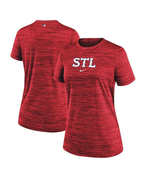 Women's Red St. Louis Cardinals 2024 City Connect Authentic Collection Practice Velocity T-Shirt