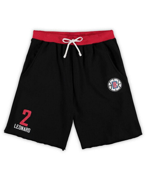 Men's Kawhi Leonard Black LA Clippers Big and Tall French Terry Name and Number Shorts
