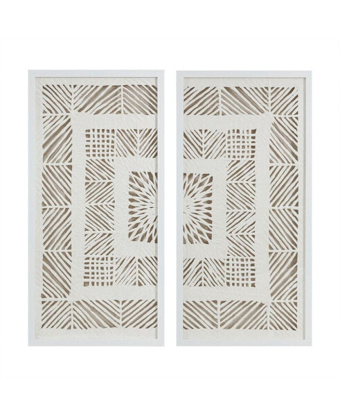 Tala Framed Geometric Rice Paper Panel 2-Pc. Shadowbox Wall Decor Set