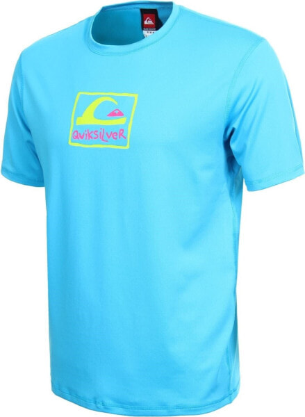 Mens QUIKSILVER Short Sleeve Blue Electric Buzz Surf Tee Size Small