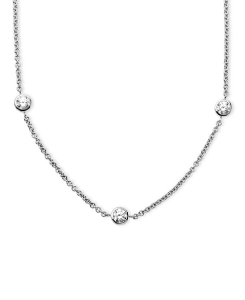 Arabella sterling Silver Necklace, White Round-Cut Cubic Zirconia 7-Station Necklace (3-1/6 ct. t.w.)