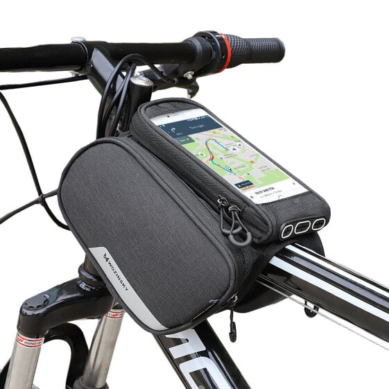 Велосипедная сумка на раму + съемный чехол для телефона до 6,5" 1,5 л черный Wozinsky WBB7BK