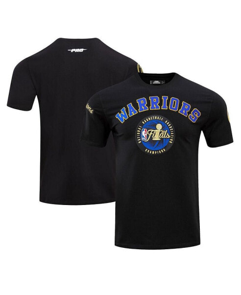 Men's Black Golden State Warriors 2022 NBA Finals Champions Double Knit Patch T-shirt