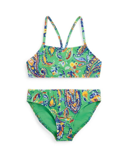 Toddler and Little Girls Paisley-Print Two-Piece Swimsuit