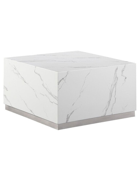 Zhuri 21" Faux Marble Square Coffee Table