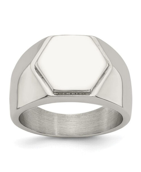 Stainless Steel Polished Signet Ring