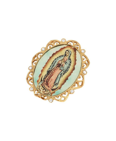 Enamel Our Lady of Guadalupe Oval Pin
