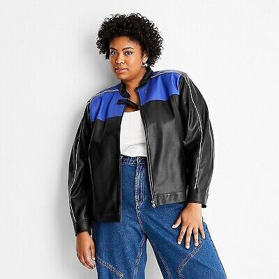 Women's Long Sleeve Faux Leather Jacket - Future Collective with Reese