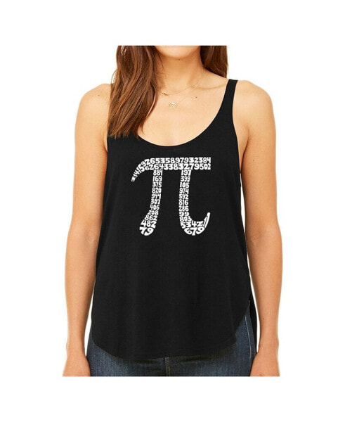 Women's Premium Word Art Flowy Tank Top- The First 100 Digits Of Pi