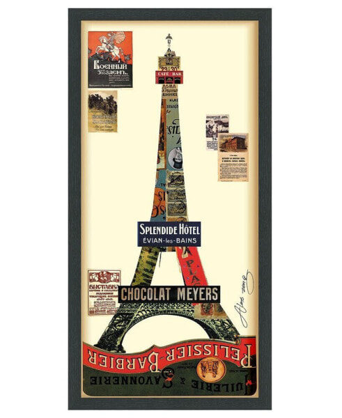 'Eiffel Tower' Dimensional Collage Wall Art - 17" x 33''