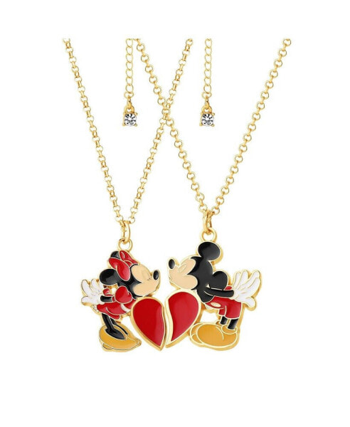 Minnie & Mickey Mouse 2 Piece Necklace Set