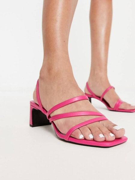 Monki vegan strappy heel sandals in pink