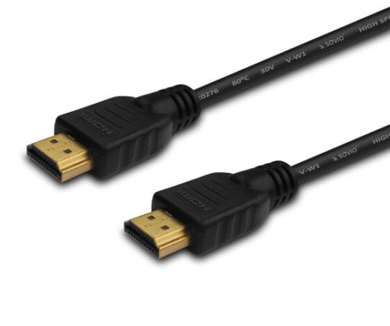 Разъем HDMI Type A (Standard) 1.5 м Savio CL-01 - 4096 x 2160 пикселей - Канал возврата аудиосигнала (ARC) - черный