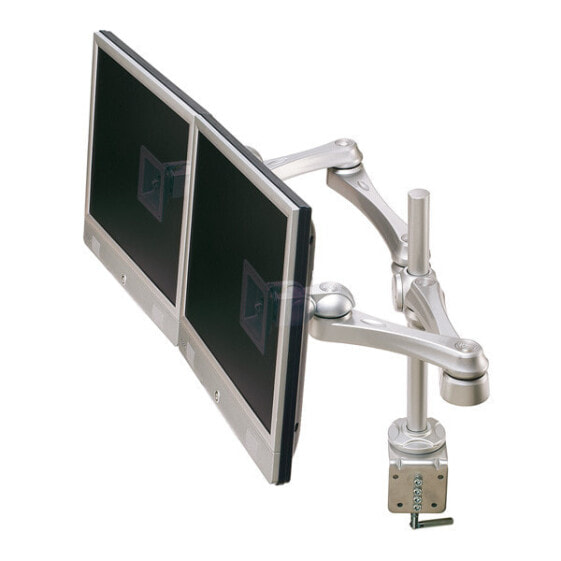 ROLINE Dual LCD Monitor Arm - Desk Clamp - 4 Joints - 8 kg - 75 x 75 mm - 100 x 100 mm - Silver